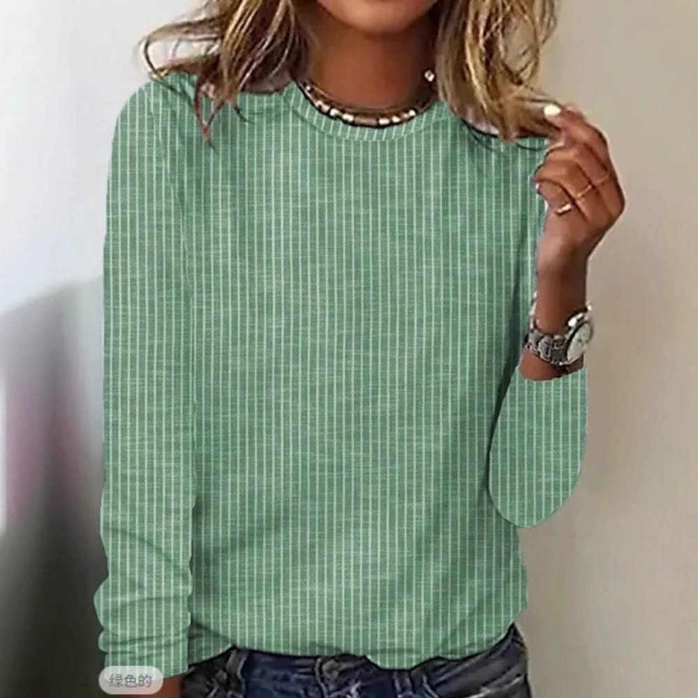 Forever 21 Temu Hot Sale Striped Print Long-Sleeve Tee